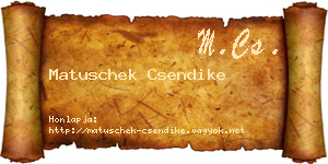 Matuschek Csendike névjegykártya